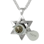 Sterling Silver Star of David Necklace with Onyx Stone Micro-Inscribed with Shema Yisrael - Deuteronomy 6:4-9 - 2