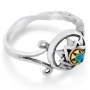 Sterling Silver Star of David Ring With Opal - 2