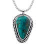 Rafael Jewelry Sterling Silver Teardrop Necklace with Eilat Stone - 1