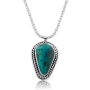 Rafael Jewelry Sterling Silver Teardrop Necklace with Eilat Stone - 3
