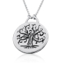 Sterling Silver Tree of Life Disk Necklace - 1