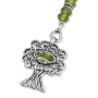 Sterling Silver Tree of Life Necklace with Peridot Beads - 1