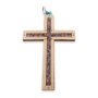 Wooden Cross Wall Hanging with Natural Stones from the Holy Land - 1