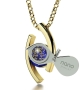 Swarovski Crystal Lord's Prayer in Hebrew Necklace with 24K Gold - 12