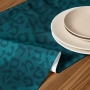 Teal Table Runner with Hebrew Alphabet - 3
