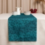 Teal Table Runner with Hebrew Alphabet - 2