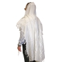 Wool Prima Tallit (Prayer Shawl) – White and Silver - 1