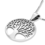 Large Sterling Silver Circular Tree of Life Pendant Necklace (For Both Men & Women) - 2