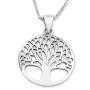 Large Sterling Silver Circular Tree of Life Pendant Necklace (For Both Men & Women) - 3
