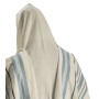 Talitnia Hermon Wool Non-Slip Tallit Prayer Shawl (Gray, Light Blue, and Silver) - 5