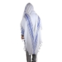 Talitnia Hermonit Traditional Wool Tallit Prayer Shawl (Blue and Silver) - 2