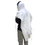 Talitnia Gilboa Pure Wool Traditional Non-Slip Tallit Prayer Shawl (White) - 6