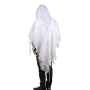 Talitnia Gilboa Pure Wool Traditional Non-Slip Tallit Prayer Shawl (White) - 2