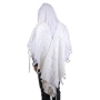 Talitnia Gilboa Pure Wool Traditional Non-Slip Tallit Prayer Shawl (White) - 1
