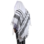 Talitnia Hadar Wool Blend Traditional Tallit Prayer Shawl (Black) - 1
