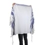 Talitnia Hadar Wool Blend Traditional Tallit Prayer Shawl (Blue and Silver) - 3