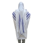Talitnia Acrylic Wool Traditional Tallit Prayer Shawl (Blue and Gold Stripes) - 4