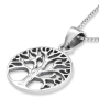Sterling Silver Round Tree of Life Pendant Necklace (For Both Men & Women) - 5