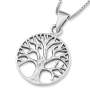Sterling Silver Round Tree of Life Pendant Necklace (For Both Men & Women) - 6