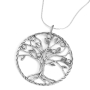 925 Sterling Silver and Cubic Zirconia Tree of Life Necklace  - 1