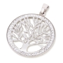 Sterling Silver Tree of Life Pendant with Zircon Stones (Selection of Colors) - 3