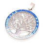 Sterling Silver Tree of Life Pendant with Zircon Stones (Selection of Colors) - 4