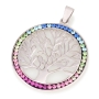 Sterling Silver Tree of Life Pendant with Zircon Stones (Selection of Colors) - 5