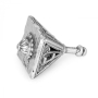 Shoham Yemenite Art Small Handcrafted Sterling Silver Filigreed Triangular Dreidel - 3