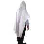 Large Priestly Blessing Embroidered Prayer Shawl - Silver Stripes - 3