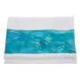 Galilee Silks Turquoise Tallit with Waves for Women - 4