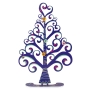 Vardool Art Limited Edition Metal Christmas Tree Card Holder with Jeweled Magnets (Purple) - 1