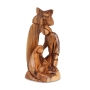 Olive Wood Star Over the Holy Family Figurine - 1