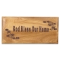 Olive Wood Handcrafted "God Bless Our Home" Wall Plaque - 1