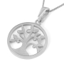 14K Gold Round Tree of Life Pendant Necklace (Choice of Color) - 6
