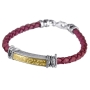 Leather, Gold, and Sterling Silver Woman of Valor: Rabot Banot Bracelet (Variety of Colors) - 2