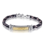 Leather, Gold, and Sterling Silver Woman of Valor Bracelet (Variety of Colors) - Proverbs 31:10 - 2