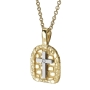 Yaniv Fine Jewelry Canaan Collection: 18K Gold Arched Gate Latin Cross Pendant with Diamond Accent - 2