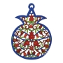 Yair Emanuel Hand Painted Pomegranate Wall Hanging-Pomegranate Branches - 1