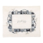 Yair Emanuel Cotton Embroidered Jerusalem Tallit Prayer Shawl Set (Black and Gray) - 2