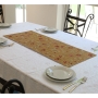 Yair Emanuel Embroidered Table Runner With Pomegranates (Gold) - 9