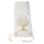 Yair Emanuel Embroidered Poly Silk Tallit Prayer Shawl Set with Tree of Life Design (Gold) - 2