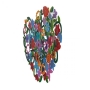 Yair Emanuel Hand-Painted Heart With Flowers Metal Cut-Out  - 2