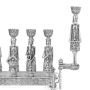 Handcrafted Klezmer Sterling Silver Hanukkah Menorah With Filigree Design - 6