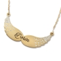 14K Gold Angel Wings Personalized Name Necklace with Diamonds - 2