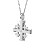 Yaniv Fine Jewelry Two-Tier 18K Gold Jerusalem Cross Pendant with Diamond - Choice of Yellow, White or Rose Gold - 6