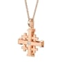 Yaniv Fine Jewelry Two-Tier 18K Gold Jerusalem Cross Pendant with Diamond - Choice of Yellow, White or Rose Gold - 7