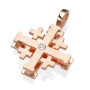 Yaniv Fine Jewelry Two-Tier 18K Gold Jerusalem Cross Pendant with Diamond - Choice of Yellow, White or Rose Gold - 5