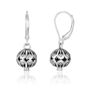 Marina Jewelry Sterling Silver Dangling Pomegranate Earrings