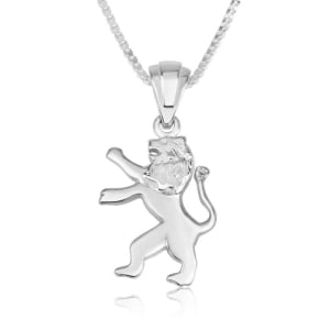 Marina Jewelry Sterling Silver Unisex Lion of Judah Necklace