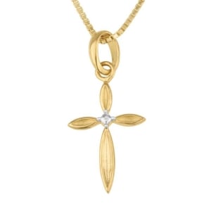 Delicate Gold-Plated Silver Unisex Latin Cross Necklace